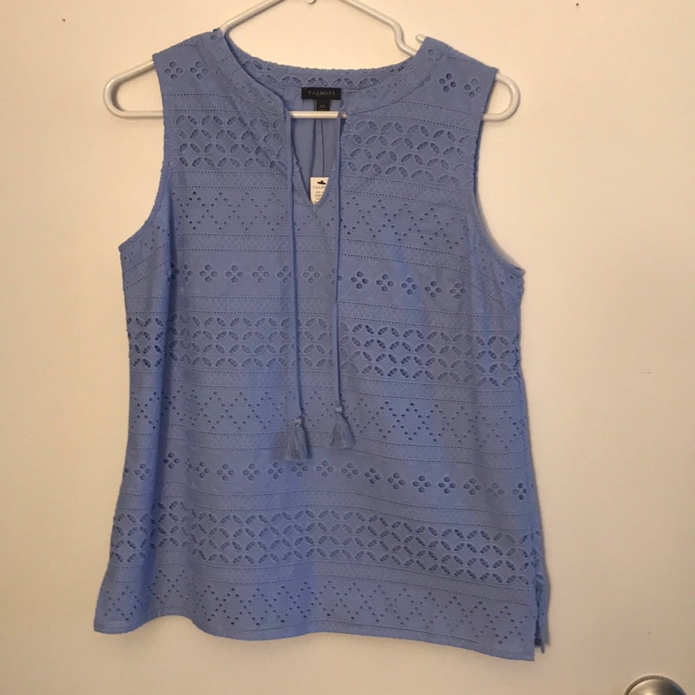 Talbots eyelet sleeveless top NWT